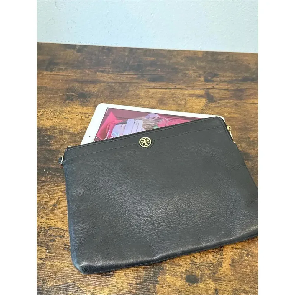 Tory Burch Leather iPad/Tablet Case | Full Size 8.5x11 | Padded | Elegant | VEUC